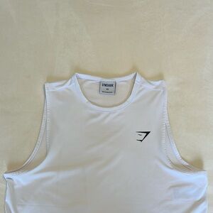 Gymshark white crop top with breathable back-XS-like new-$8